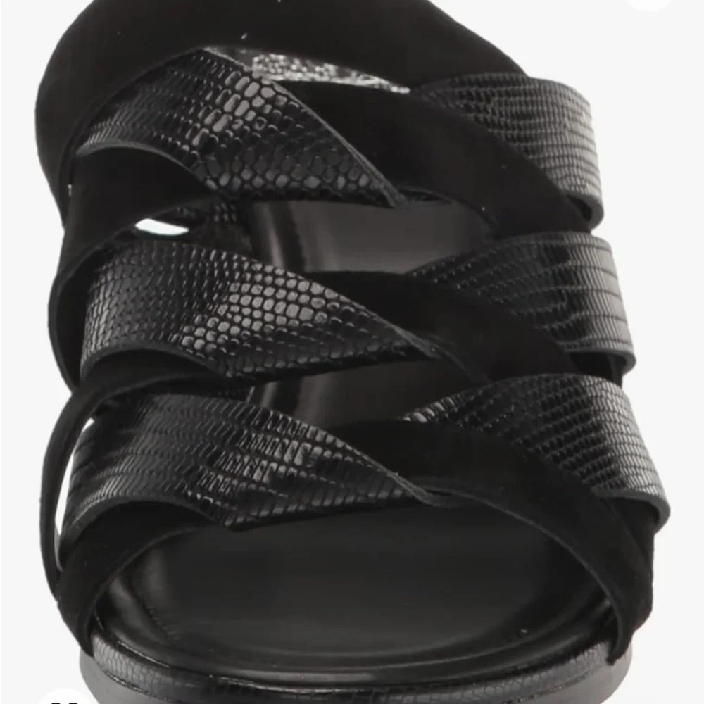 Vince Camuto Deljesta Black Braided Leather Strap Mules Size 8.5 - Picture 7 of 9